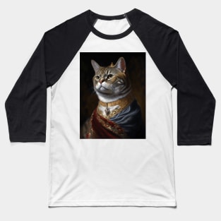 Royal Portrait of an American Shorthair Cat Baseball T-Shirt